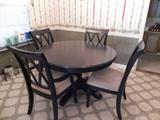 BREAKFAST ROOM SET. TABLE HAS POPUP LEAF.
