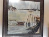 OIL ON CANVAS WITH SAILBOATS