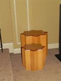 SET OF TWO TABLES MADE OF UNUSUAL WOODS