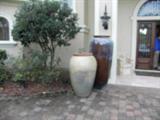 TWO VERY TALL JARDINAIRES GLAZED (TALLER ONE IS ABOUT SIX FEET TALL)