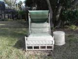 UNUSUAL OUTDOOR BED W/ STONE TABLE