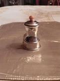 STERLING SILVER FRENCH PEPPER MILL W/ BAKELITE TOP