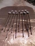 SET OF MINT JULIP SPOON/STRAWS IN STERLING SILVER