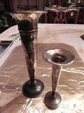 STERLING SILVER TRUMPET VASES
