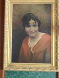 BEAUTIFIL PAINTING OF LADY FROM 1920'S