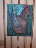 ROOSTER PAINTING BY GULLAH ARTIST BUTTS
