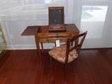 18TH C. LADIES VANITY FROM FRANCE W/ CHAIR HAS HEAVY MARQUETRY