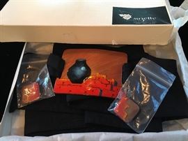 Vintage enamel belt and earrings