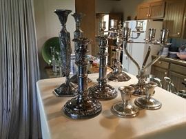Sterling and plate candlesticks by Cristofle Gorham and more