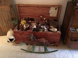 Lane chest and vintage rocking horse