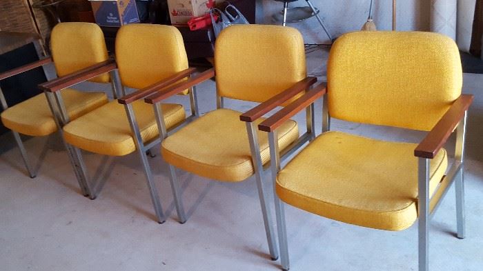 4 Retro Art Steel Office Chairs