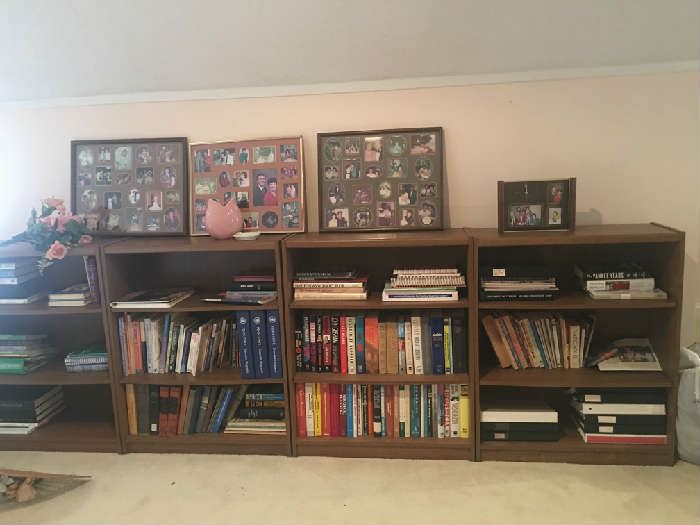 Four bookcases.  Books also for sale.