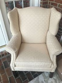 Beautiful Drexel Heritage wing back chair in cream.  Excellent condition.  Have two.