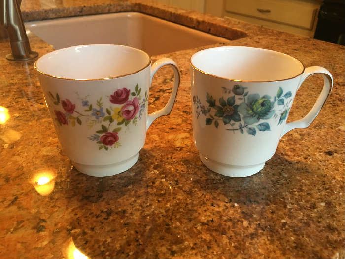 Collectible, vintage porcelain teacups
