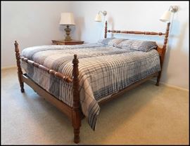 Four poster full size oak bed (54 inch)