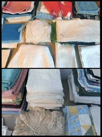 Linens, lace, towels, quilts and more