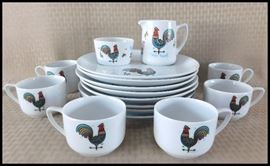 1960's Berggren porcelain weathervane rooster design from Sweden