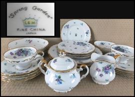 28 pieces of Halsey L & M "Spring Garden" fine china Japan