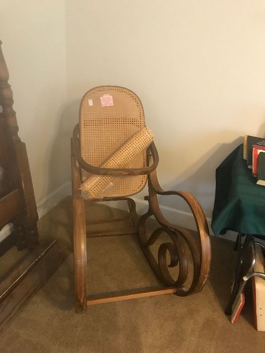 #8	chair	as is bent wood rocker w cane to be put on	 $30.00 
