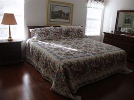 Ethen Allen King size bedroom set. Extra long twin size electric motion mattresses with remotes.