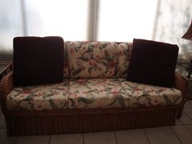 "Henry Link" 3 cushion sofa, wicker