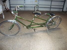 Vintage tandem bicycle by "Schwinn, needs some TLC