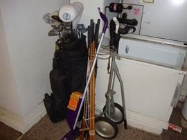 selection of golf clubs