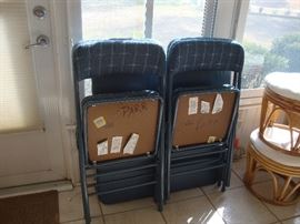 Card table set, upholstered chairs