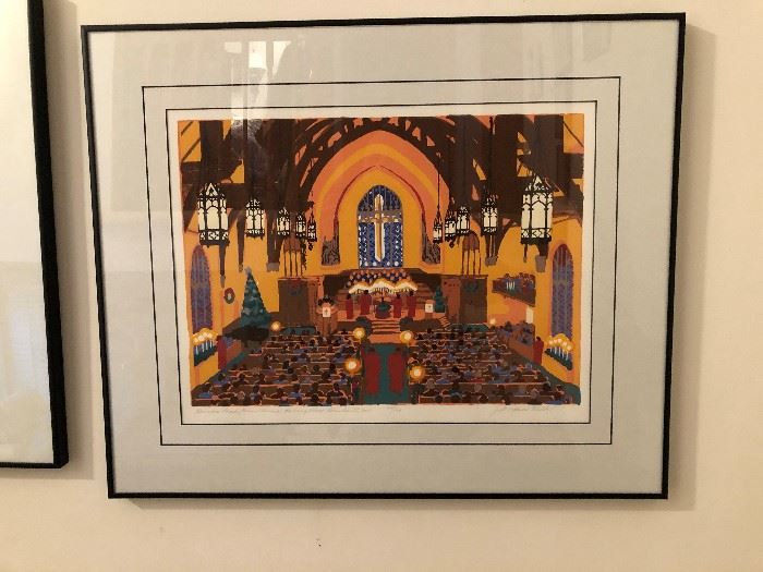 Serigraph of Dundee Presbyterian Church by Judith Welk