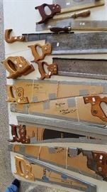 lots of vintage Disston saws