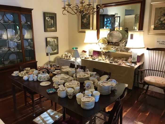 Dining room filled with wonderful china 
