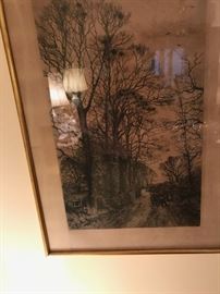 Antique engraving "The Rookery"