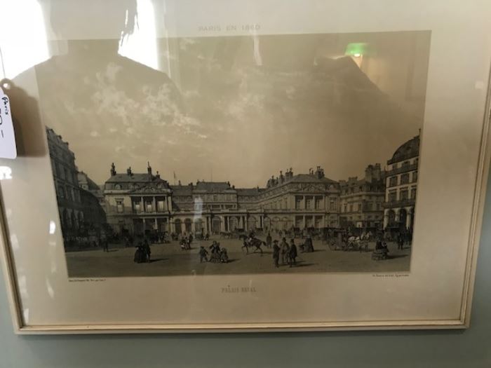 Antique engraving, Palais Royal in Paris