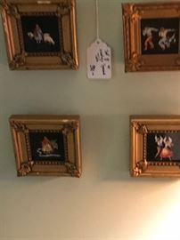 Set of 4 framed Spanish tiles