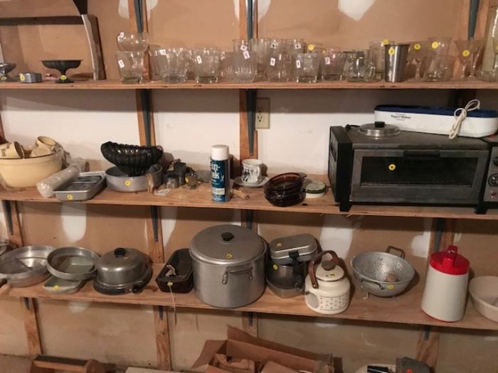 Kitchen items in the basement