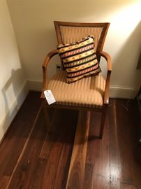 Pair of vintage mid century fruitwood arm chairs