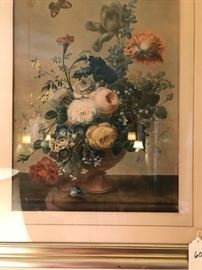 Pair of framed floral prints