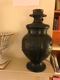 Antique Japanese vase made into a lamp.  