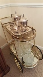Glass and brass teacart