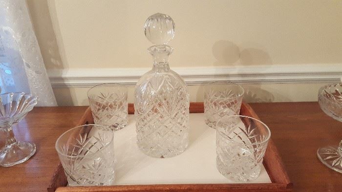 Crystal decanter and glasses