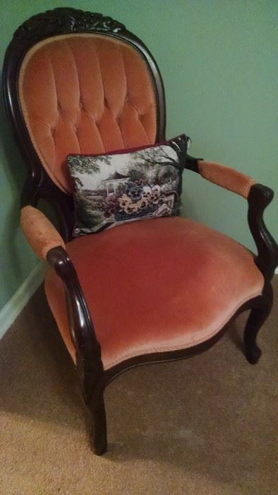 Antique style velvet chair