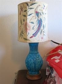 Custom Lamp with Antique Embroidered Shade