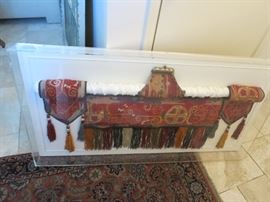 Middle Eastern Horse Gear Mounted Well in Expensive Lucite Frame