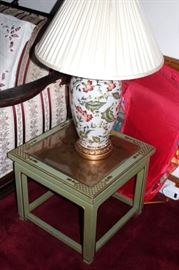 Pair of Side Tables and Lamps