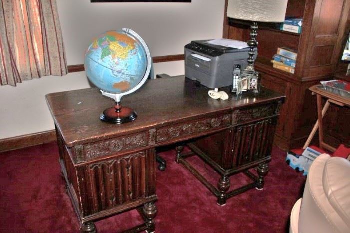 Desk, Globe and Printer
