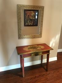Grange handpainted table and mirror