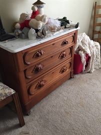 Eastlake marble topped chest