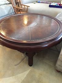 leather top coffee table