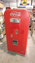 This excellent Coka-Cola machine is OLD!!!!!The coin taker is for 6 cents. Very similar to the ole 10 cent machines, just older
this is offsite consignment call for appointment 
Steve  214-240-1435
john 214-683-2962