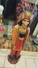 nice 39 inch tall hand carved Indian this piece is onsite this week price is $300  